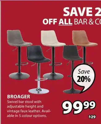 JYSK BROAGER Swivel bar stool offer