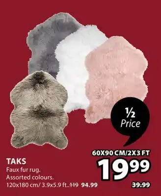 JYSK TAKS Faux fur rug offer