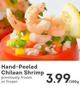 IGA Hand-Peeled Chilean Shrimp offer