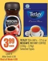Shoppers Drug Mart Tetley tea offer