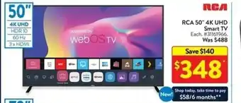 Walmart RCA 50" 4K UHD Smart TV offer
