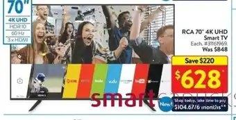 Walmart RCA 70" 4K UHD Smart TV offer