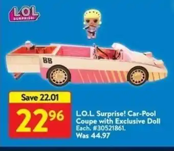 Walmart L.O.L Surprise! Car-Pool Coupe with Exclusive Doll offer