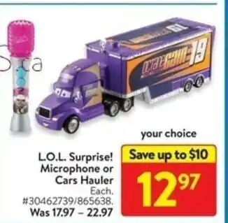 Walmart L.O.L. Surprise! Microphone or Cars Hauler offer