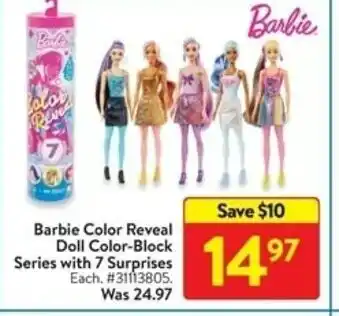 Walmart Barbier Color Reveal Doll Color-Block offer