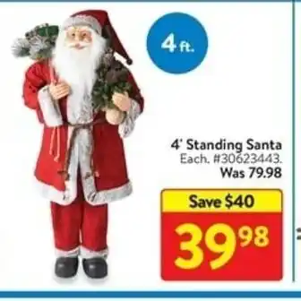Walmart 4' Standing Santa offer