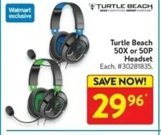 Walmart Turtle Beach 50X pr 50P Headset offer
