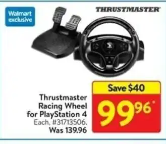 Walmart Thrustmaster Racing Wheel for PlayStation 4 offer