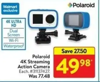 Walmart Polaroid 4K Streaming Action Camera offer