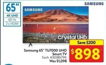 Walmart Samsung 65" TU7000 UHD Smart TV offer