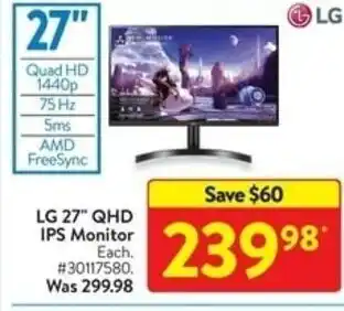 Walmart LG 27" QHD IPS Monitor offer