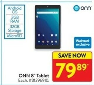 Walmart ONN 8" Tablet offer