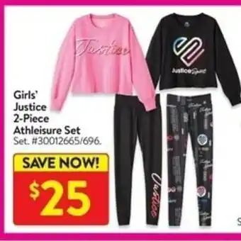 Walmart Girls' Justice 2-Piece Athleisure Set offer