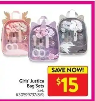 Walmart Girls' Justice Bag Sets offer