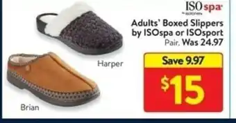 Walmart Adults' Boxed Slipper by ISOspa or ISOsport offer