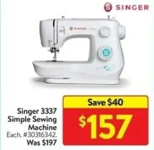 Walmart Singer 3337 Simple Sewing Machine offer