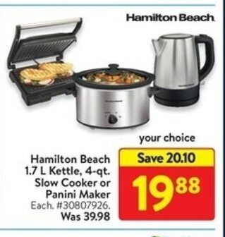 Walmart Hamilton Beach offer