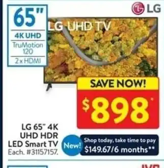 Walmart LG 65 4K UHD HDR offer