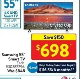 Walmart Samsung 55 Smart TV offer