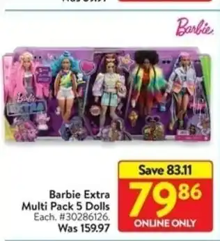 Walmart Barbie Extra Multi Pack 5 Dolls offer