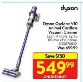 Walmart Dyson Cyclone V10 Animal Cordless offer