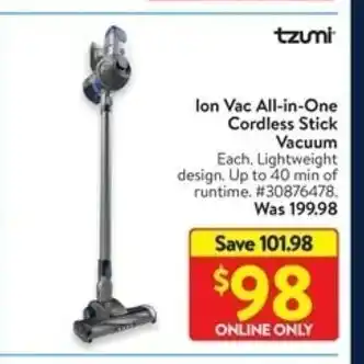 Walmart Ion Vac All-in-One Cordless Stick Vacuum offer