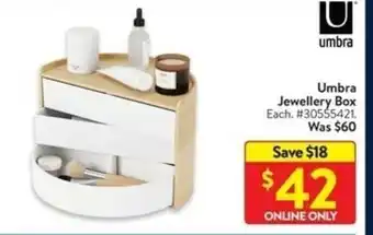 Walmart Umbra Jewellery Box offer