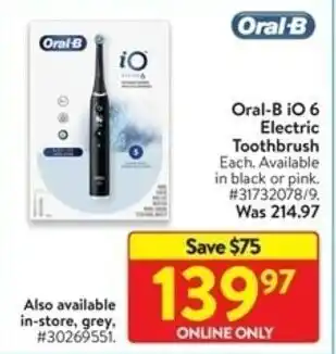 Walmart Oral-B iO 6 Electric Toothbrush offer