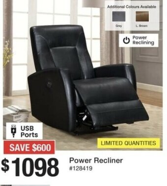 Bad Boy Superstore Power Recliner offer