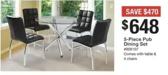 Bad Boy Superstore 5-Piece Pub Dining Set offer