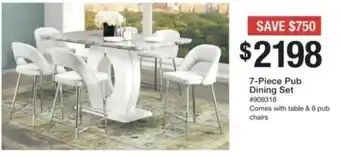 Bad Boy Superstore 7-Piece Pub Dining Set offer