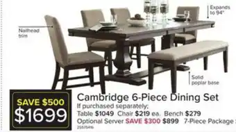 Leon's Cambridge 6-Piece Dining Set offer