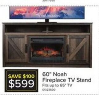 Leon's 60 Noah Fireplace TV Stand offer
