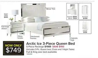 Leon's Arctic Ice 3-Piece Queen Bed offer