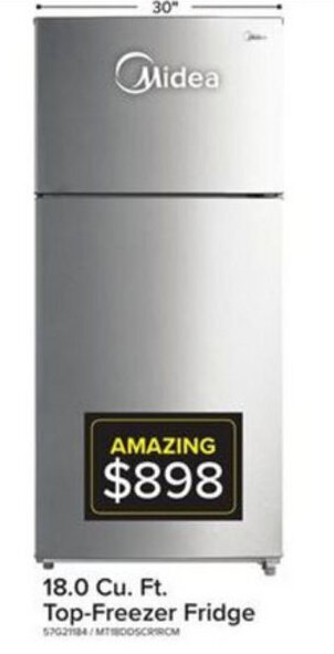 Leon's 18.0 Cu Ft Top-Freezer Fridge offer