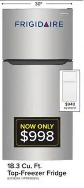 Leon's 18.3 Cu Ft Top Freezer Fridge offer