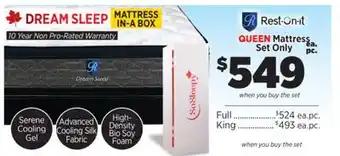 Surplus Furniture Dream Sleep Queen Mattress Set offer