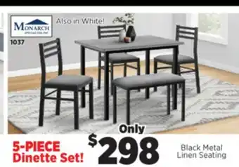 Surplus Furniture Grey/Black 5Pc Dinette Set offer