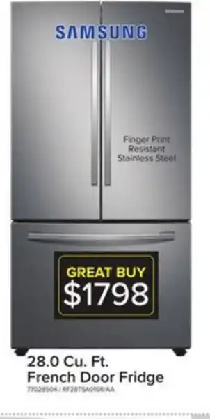 Leon's 28.0 Cu Ft French Door Fridge offer
