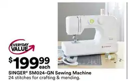 Michaels SINGER SM024-GN Sewing Machine 214 stitches for crafting & mending offer