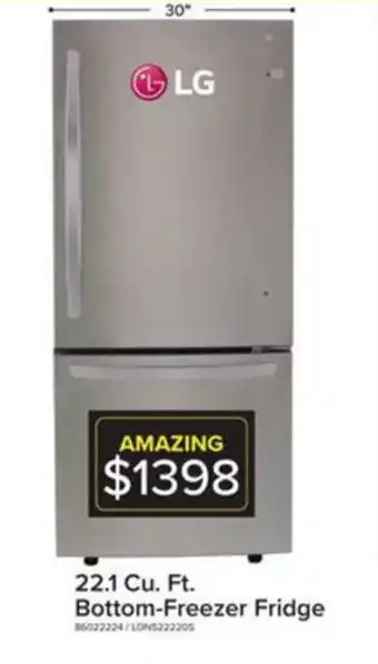 Leon's 22.1 Cu Ft Bottom-Freezer Fridge offer