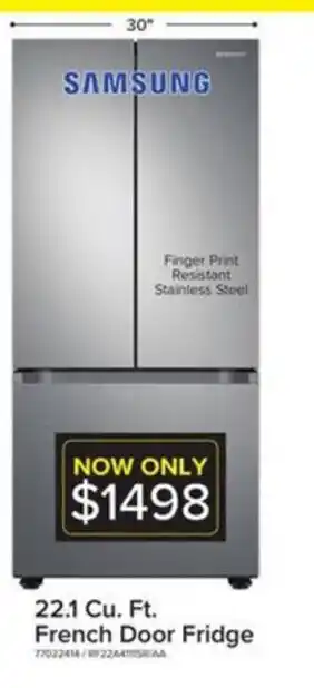 Leon's 22.1 Cu Ft French Door Fridge offer