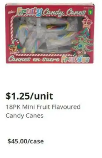 Dollarama 18Pk Mini Fruit Flavoured Candy Canes offer