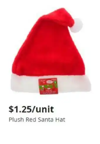 Dollarama Plush Red Santa Hat offer