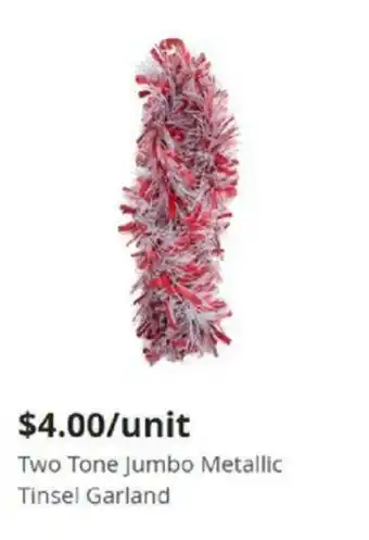 Dollarama Two Tone Jumbo Metallic Tinsel Garland offer