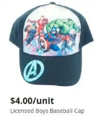 Dollarama Licensed Boys Baseball Cap offer