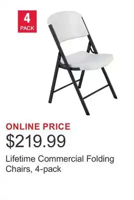 Costco Lifetime Commercial Folding Chairs, 4-pack offer