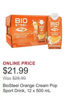 Costco BioSteel Orange Cream Pop Sport Drink, 12 x 500 mL offer