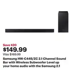 Best Buy Samsung HW-C445/ZC 2.1 Channel Sound Bar with Wireless Subwoofer offer