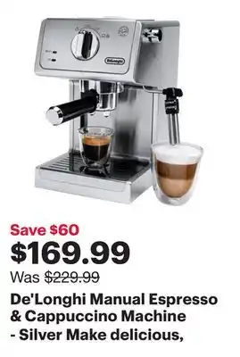 Best Buy De'Longhi Manual Espresso & Cappuccino Machine - Silver offer
